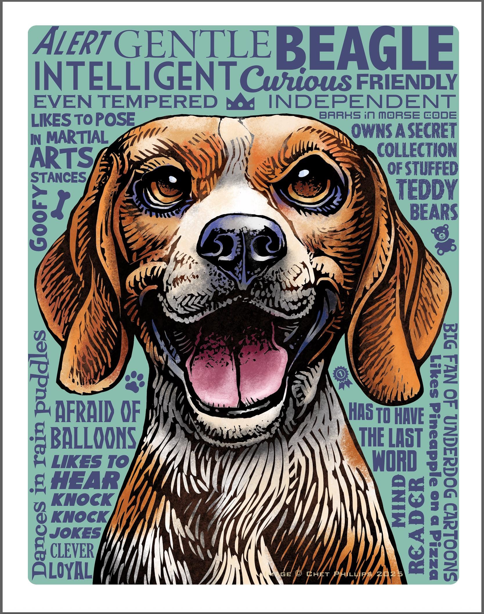 Beagle- 11 X 14 Print- Good Dog A'mighty Series - Etsy