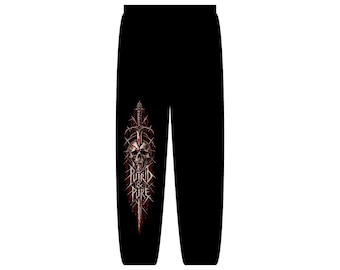 Joggers graphiques avec crâne et épée empalés