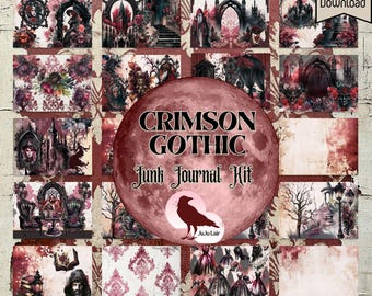 Crimson Gothic Junk Journal Kit