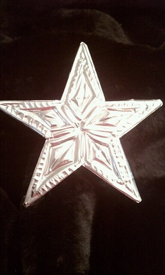 Items similar to Hand Tooled Metal Christmas Star Ornament on Etsy
