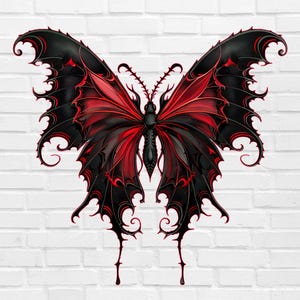 Gothic Butterfly PNG #7 | Monarch Butterfly Tattoo PNG | Skull Png | Whimsical Butterfly PNG Flying | Watercolor Retro Simple