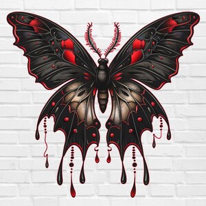 Gothic Butterfly PNG #8 | Monarch Butterfly Tattoo PNG | Skull Png | Whimsical Butterfly PNG Flying | Watercolor Retro Simple