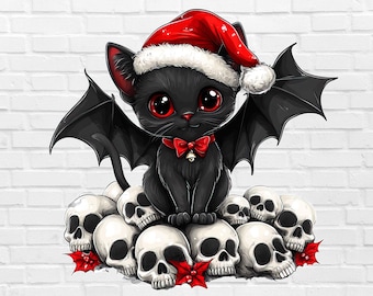 Christmas Cat PNG | Christmas Black Cat PNG | Black Cat Christmas PNG | Christmas Pet Png | Christmas Animal Png Christmas Pajama Png Pj PJs