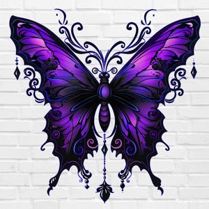 Gothic Butterfly PNG #11 | Monarch Butterfly Tattoo PNG | Skull Png | Whimsical Butterfly PNG Flying | Watercolor Retro Simple