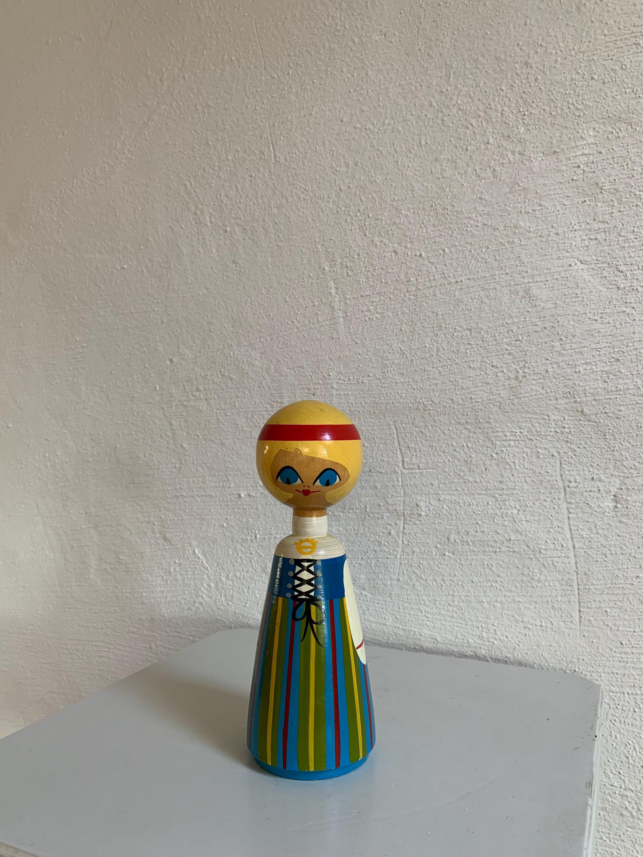 Adorable 1960’s Wooden Doll By Okki Laine