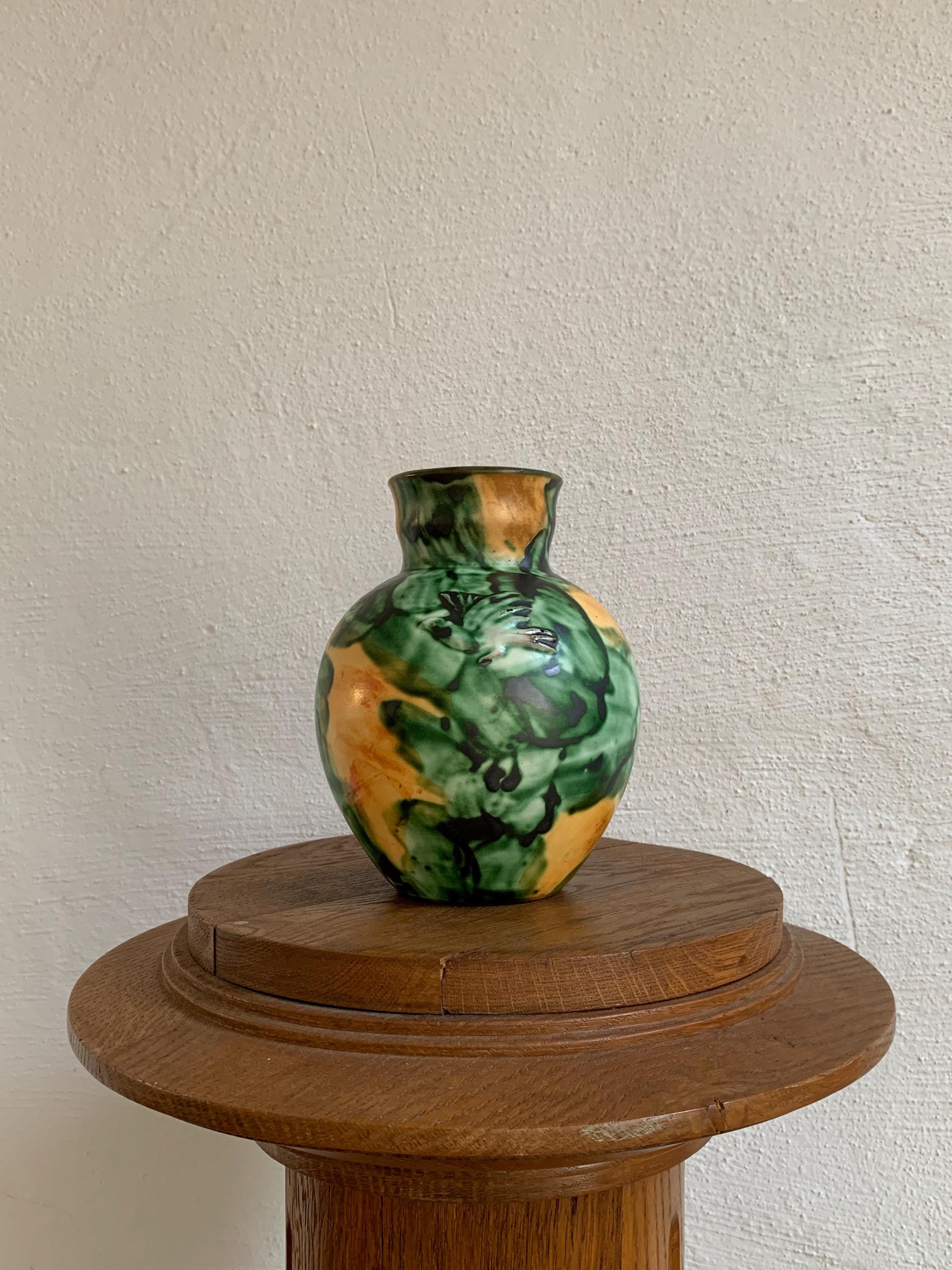 Nittsjo Sweden. Well-designed Vintage Ceramic Cup, Vase With