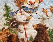 Cute Snowman Child Baby Crib Quilt