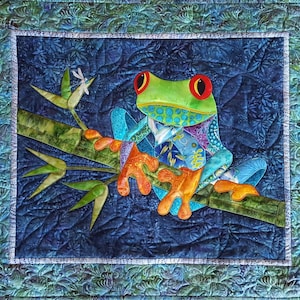 Fiona Fusible Applique Tree Frog Quilt Wallhanging Pattern