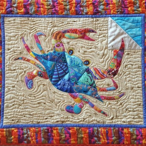Curious Carlisle Crab Fusible Applique Quilt Wallhanging  Pattern