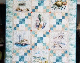 Nautical cotbed/lap quilt