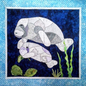 Manny and Momma Manatee Fusible Applique Quilt Pattern