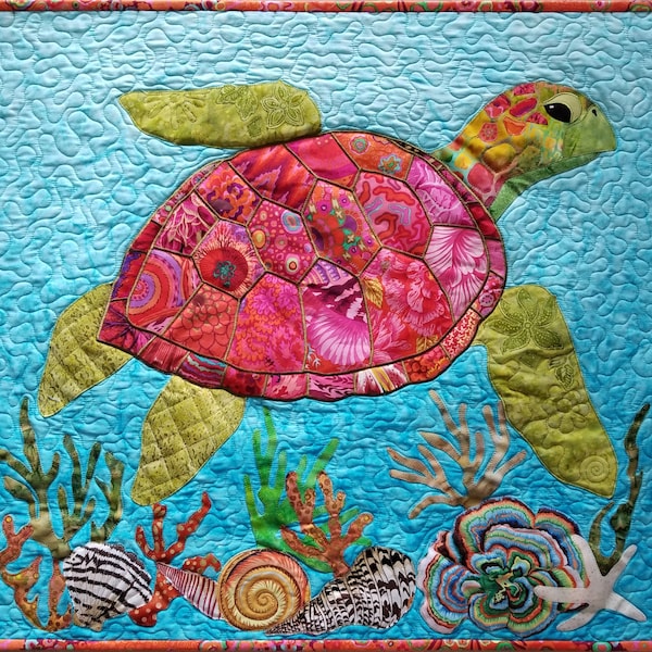 Sea Turtle Fusible Applique Quilt Wallhanging Pattern