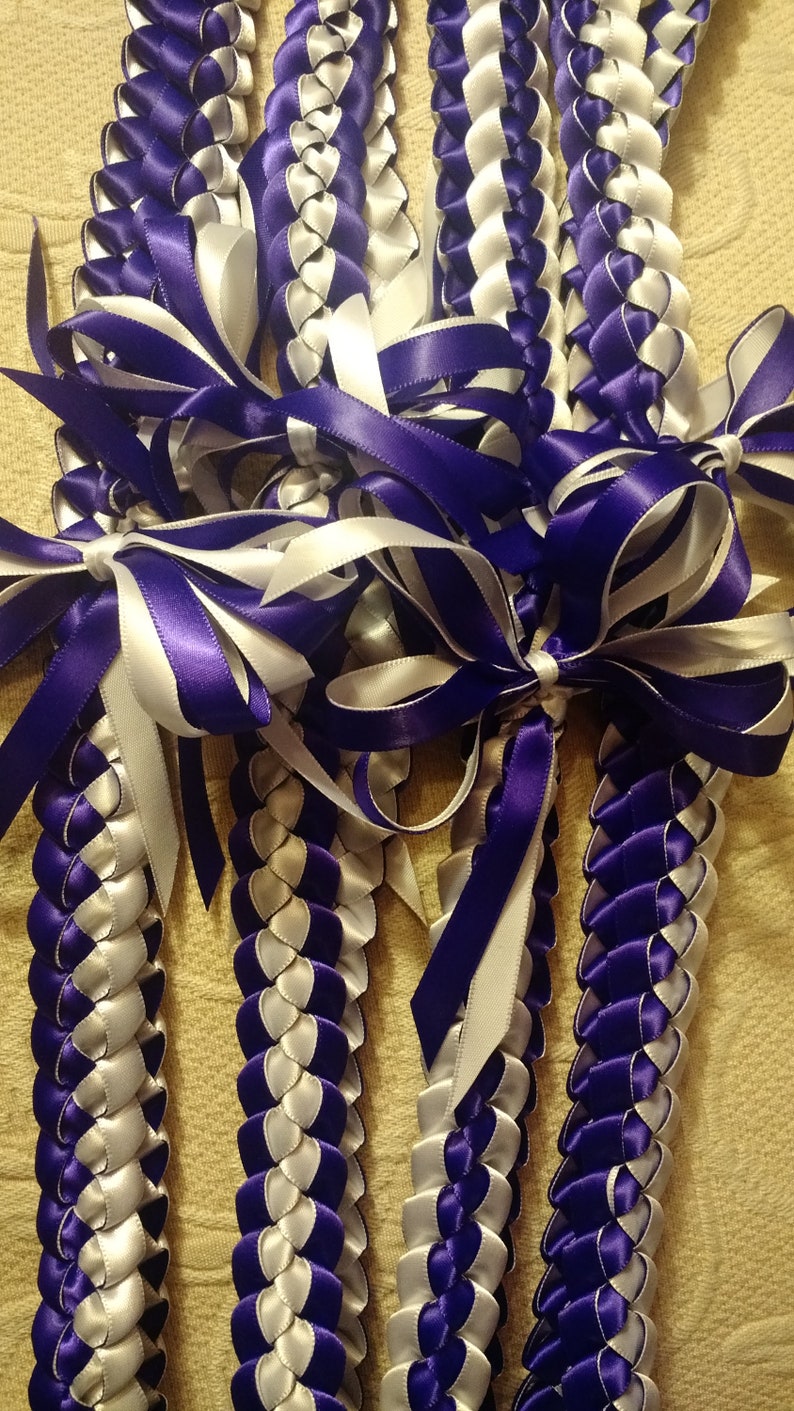 12-pack Single braid ribbon lei image 3