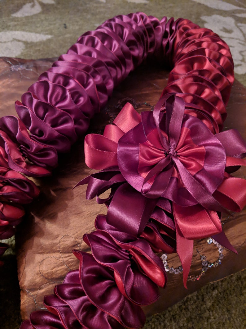 Large two tone Ruffle Ribbon Lei image 2