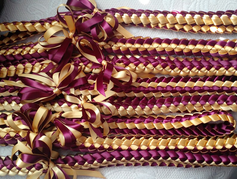 6-pack Single braid ribbon lei image 3