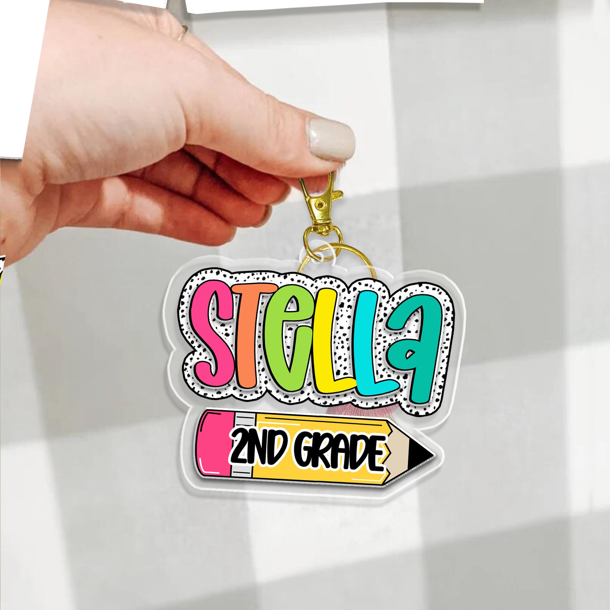 Personalized Kids Name Keychain, Back to School Kids Gift, Backpack Kids Name Tag, Custom Backpack Name Keychain, First Day of School Gifts