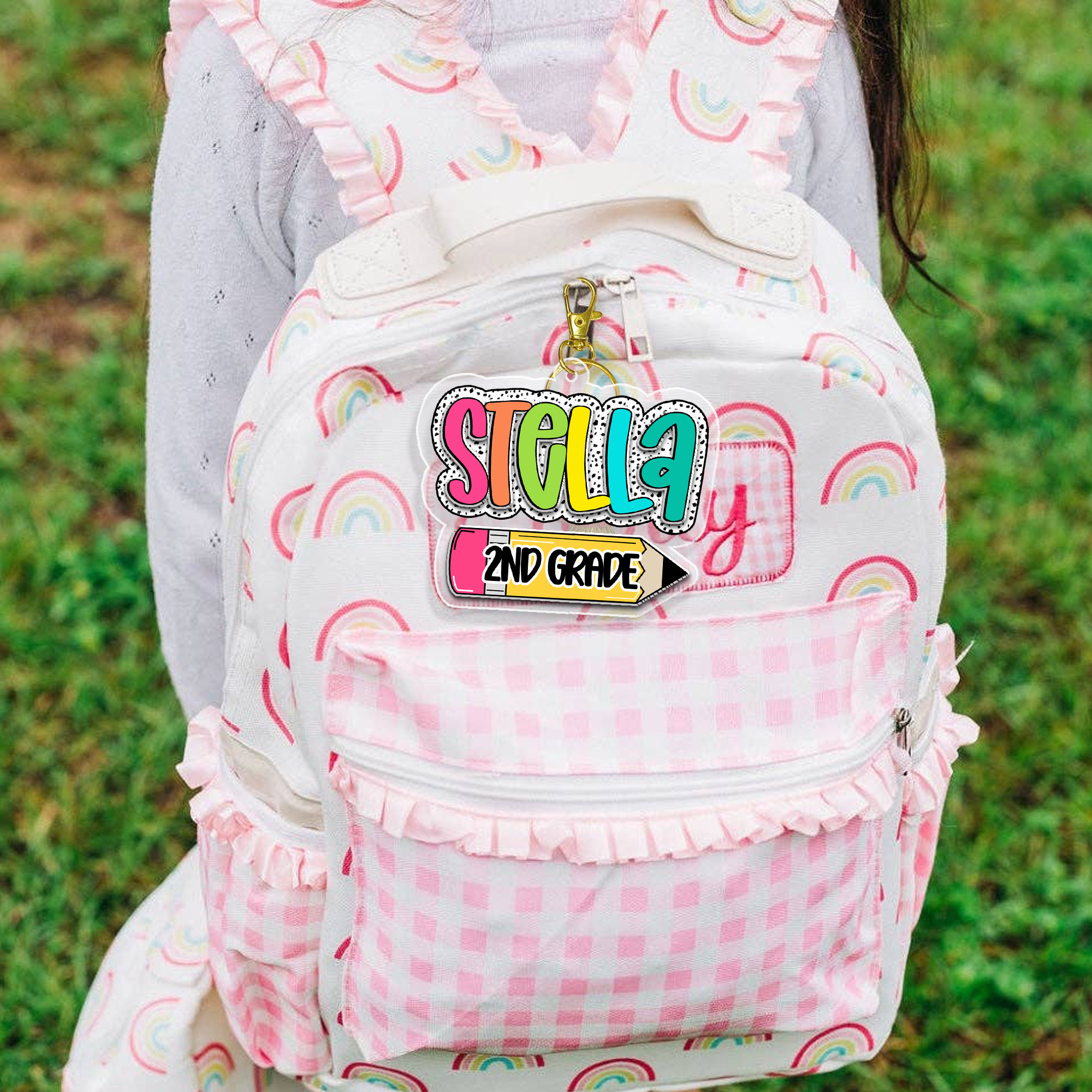Personalized Kids Name Keychain, Back to School Kids Gift, Backpack Kids Name Tag, Custom Backpack Name Keychain, First Day of School Gifts