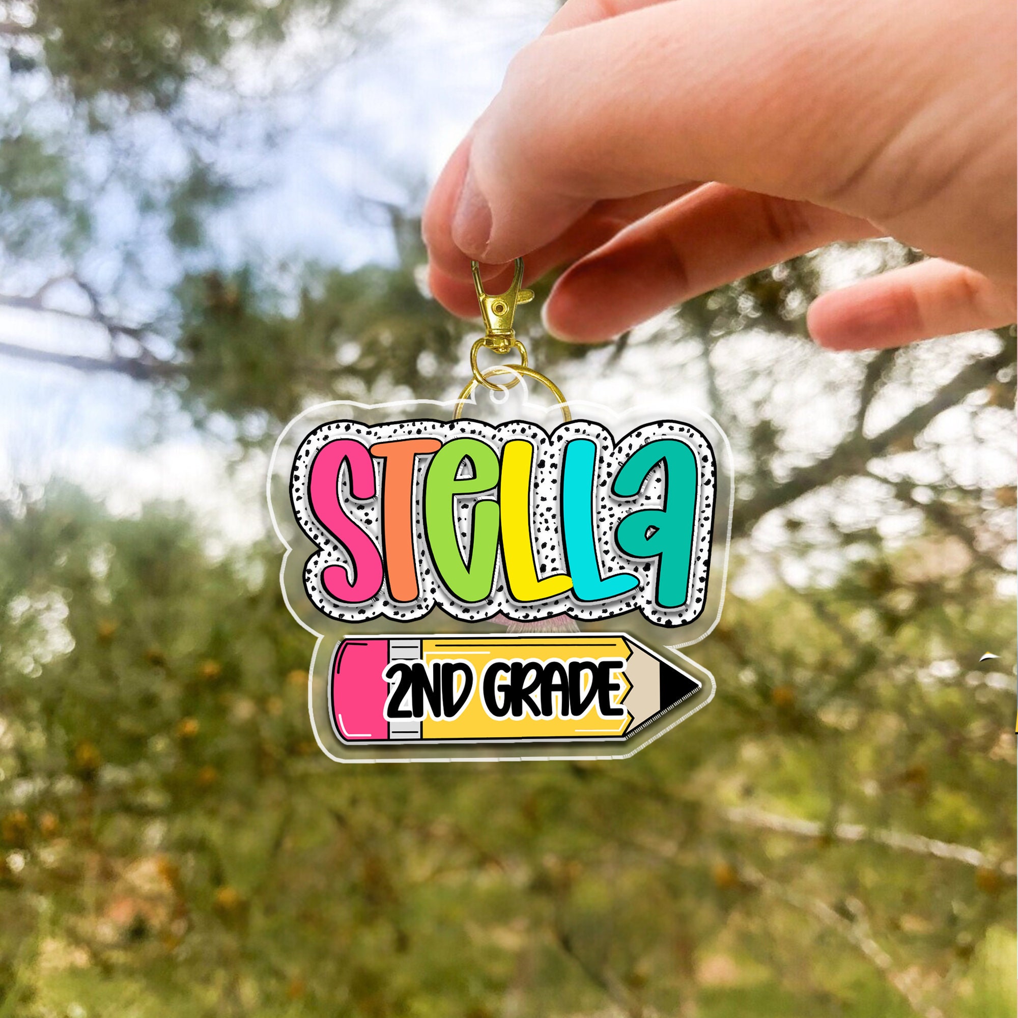 Personalized Kids Name Keychain, Back to School Kids Gift, Backpack Kids Name Tag, Custom Backpack Name Keychain, First Day of School Gifts