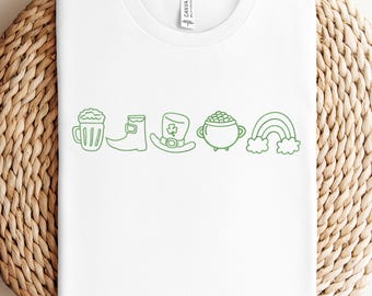 Embroidered St Patricks Day Sweatshirt, Irish Clover Design
