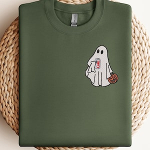 EMBROIDERED Halloween Ghost, Embroidered Ghost Diet Coke, Embroidered Halloween Hoodie, Embroidery Ghost,Ghost Diet Coke,Halloween Diet Coke