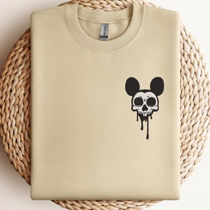 Broderie d&#39;Halloween, Mickey d&#39;Halloween, Mickey brodé, Halloween rétro, Mickey effrayant, Halloween fantôme, Mickey fantôme