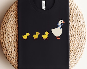 Embroidered Mama Duck and Baby Ducklings,Cute Duck,Mama Goose Shirt,Mom Gift,Mama Silly Goose Sweatshirt,Duck Family Shirt,Mother's Day Gift