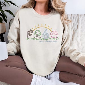 What A Wonderful World Embroidered Sweatshirt| Disney Embroidered Shirt| Disney Embroidered Sweatshirt| Disney Crewneck