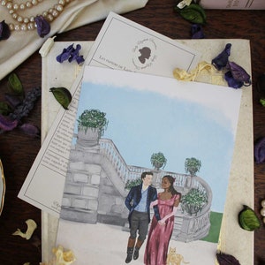 Carte A5 – Kate et Anthony – illustration couple Bridgerton - Elizabeth Duerre