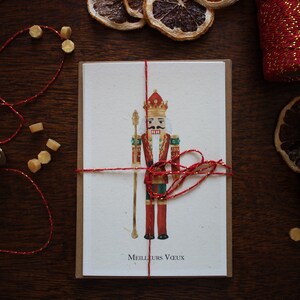 Lot de 5 cartes de vœux A6 Casse Noisette avec enveloppes, illustration vintage Noël retro