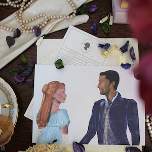 Carte A5 – Daphne et Simon – illustration couple Bridgerton - Elizabeth Duerre