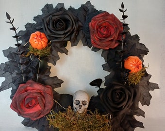 Autumn decoration, fall, pumpkin, DARK Halloween, Halloween wreath, gift,