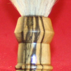 Hand turned black and white ebony shaving brush