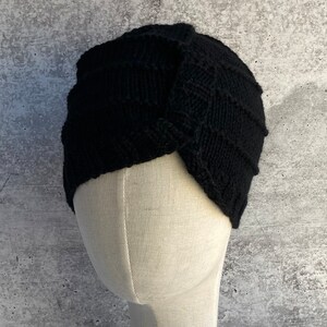 Beanie Black Merino Hat Jet Black Cloche Merino Wool