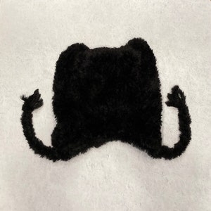 Black Bear Hat in Hand Knit Luxe Faux Fur image 8