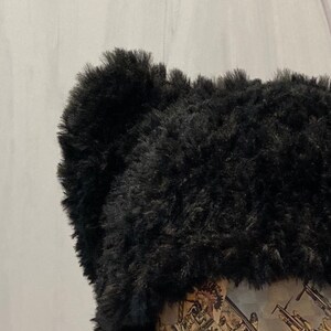 Black Bear Hat in Hand Knit Luxe Faux Fur image 7