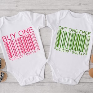 Zwillings-Baby-Bodysuit, Kaufen Sie ein Get-One-Twin-Body, niedlicher bester Freund-Twin-Baby-Body, Baby-Ankündigungs-Shirt, minimalistisches Geschenk für Zwillinge