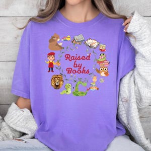 Comfort Colors® Raised by Books Shirt, Golden Nostalgic Teacher Shirt, Reading T-shirt, Book Lover Shirt, Book Lover Tee, Bookish T-shirts