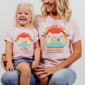 Matching Dad Shirt, Father&#39;s Day Gift, Matching Dad and Kid Tee, Father Son T-shirt, Player 2 Has Entered Shirt, Leveled Up to Daddy Shirt