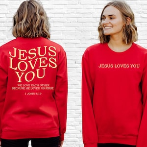 Sweat à capuche Jésus t'aime, sweat chrétien tendance, sweat religieux, produits dérivés chrétiens, sweat vêtements chrétiens, sweat à capuche verset de la Bible
