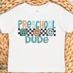 Camiseta preescolar, regalo de regreso a la escuela, camiseta minimalista de tipo preescolar, camiseta del primer día de clases para niños, camiseta escolar para niños pequeños, camiseta de Hola escuela