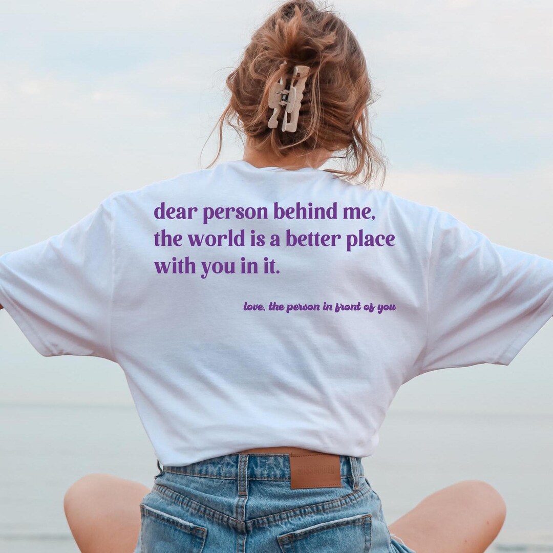 Funny Women's T-Shirt – 'You Matter To The Person Behind Me' Letter Print Tee – Soft Casual Short Sleeve Top - View #5