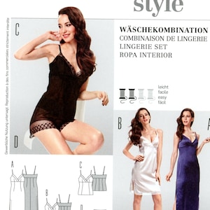 Burda Style 7186 Lingerie Set Slip Chemise Camisole Top Tap Pants Shorts Size 10 12 14 16 18 20 22 24 26 28 30 Uncut Sewing Pattern