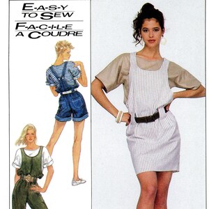 May include: A sewing pattern for a dress and overalls. The pattern is from Simplicity and the pattern number is 8495. The pattern is for size small. The pattern includes instructions for sewing the garments.