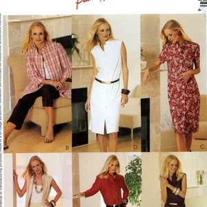 May include: A sewing pattern for a dress with six different variations. The pattern is for sizes 14, 16, and 18. The pattern is called McCall's 3589.