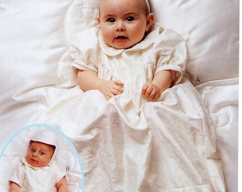 McCall 8863 nourrissons bébé robe de baptême barboteuses chapeau bonnet Alicyn exclusivités nouveau-né à grand modèle de couture vintage non coupé 1997