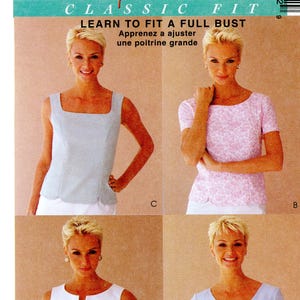 McCall's 2818 Semi Fitted Tops Back Button Closure Palmer Pletsch Size 10 12 14 Uncut Sewing Pattern 2007