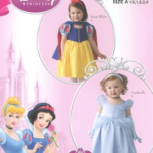 Simplicity 2563 Girls Costume Disney Princess Snow White Cinderella Size 1/2 1 2 3 4 Uncut Sewing Pattern 2009