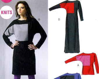 McCall's M6792 6792 Easy Knit Pullover Dress Top Dolman Sleeve Palmer Pletsch Size 8 10 12 14 16 Uncut Sewing Pattern 2013