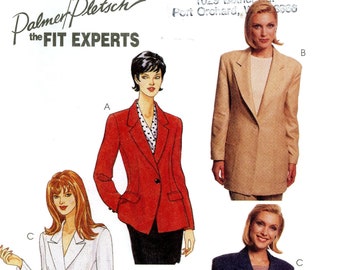 McCcall's 8638 Jacket Single Double Breasted Below Hip Semi-Fitted Palmer Pletsch Size 14 Uncut Vintage Sewing Pattern 1997