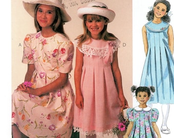 McCall's 2052 Childrens Girls Dress Summer Easter Flower Girl Size 3 4 5 Uncut Vintage Sewing Pattern 1999